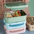 thumbnail image 4 of Kidsjoy Bento Box, Leakproof Lunch Container with Compartments, Includes Fork & Spoon, 1-Pack for School Office Travel & Picnic, Green, 4 of 6