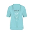thumbnail image 5 of XYAIYT Women's T-Shirts Round Neck 2 In 1 Tops for Women Casual Polka Dot Printed Summer Short Sleeve Blouses, 5 of 5