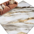thumbnail image 2 of Marble Grey White Area Rug 6x9 FT, Non Slip Living Room Throw Carpet, Abstract Cracked Crystal Gold Lines Washable Soft Large Floor Carpet Non-Shedding Rug for Bedroom Dining Room Play Room, 2 of 9