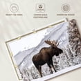 thumbnail image 6 of Elephant Stock Snowy Moose Wall Art - Horizontal Canvas Wall Art - Living Room Wall Decor - Animal Canvas - Brown And White Decor - 36" x 24", 6 of 8