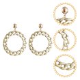 thumbnail image 3 of Miangastore 1 Pair Chain Link Earrings Geometric Dangle Earrings Personalized Earrings, 3 of 8