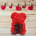 Aousin Flower Rose Bear Doll Valentine Day Christmas Gift Wedding Decoration (Red)