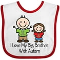 thumbnail image 3 of Inktastic I Love My Brother With Autism Girls Baby Bib, 3 of 4
