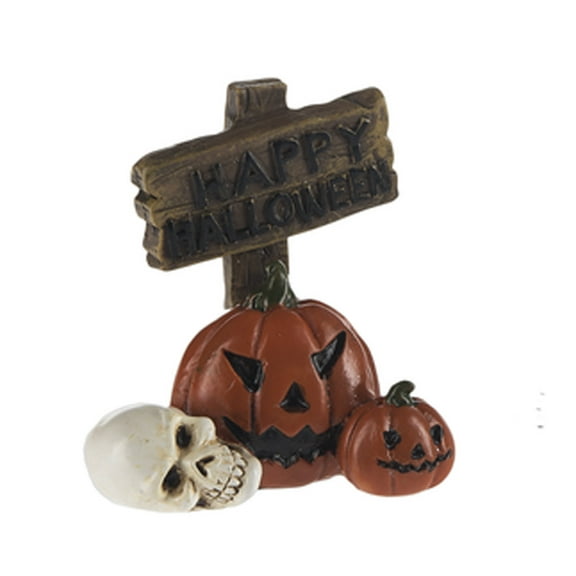 Happy Halloween Sign Spooky Garden Fantasy Figure - By Ganz