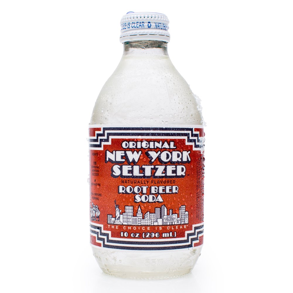 New York Seltzer Root Beer Soda 12/10 fl. oz. bottle Case