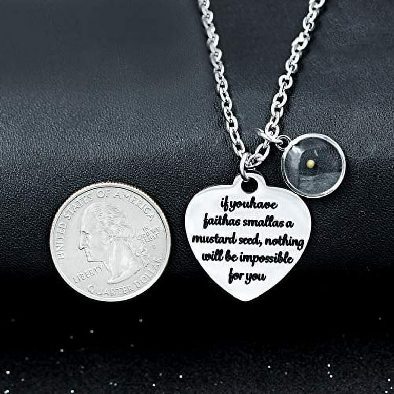 Uloveido Stainless Bible Verse Faith Quote Necklace with Real