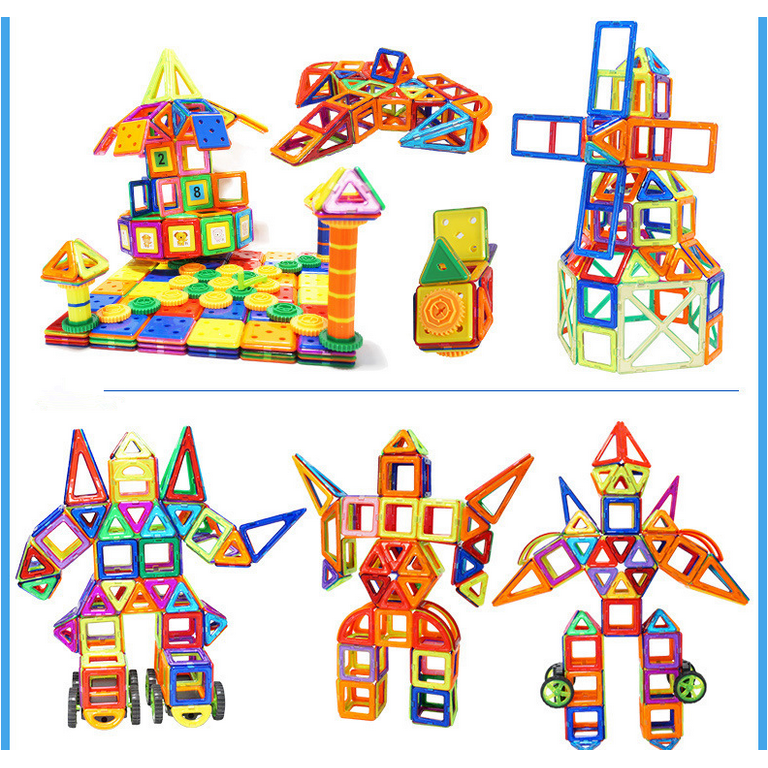 100 Pcs Magnetic Tiles for 3 4 5 6 7 8+ Year Old Boys Girls Toddlers 3D  Magnetic Blocks Building Set for Kids Age 3-5 Creativity Construction Toys  for