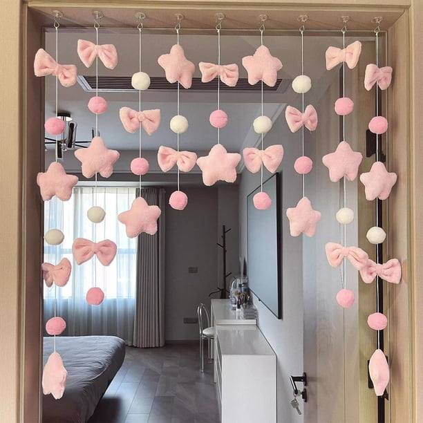 Cortina de Cuerdas para Puertas, Cuentas Decorativas, Adorno Colgante de Poliéster, 60x7x4cm, para Puertas, Entradas, Divisores de Habitaciones
