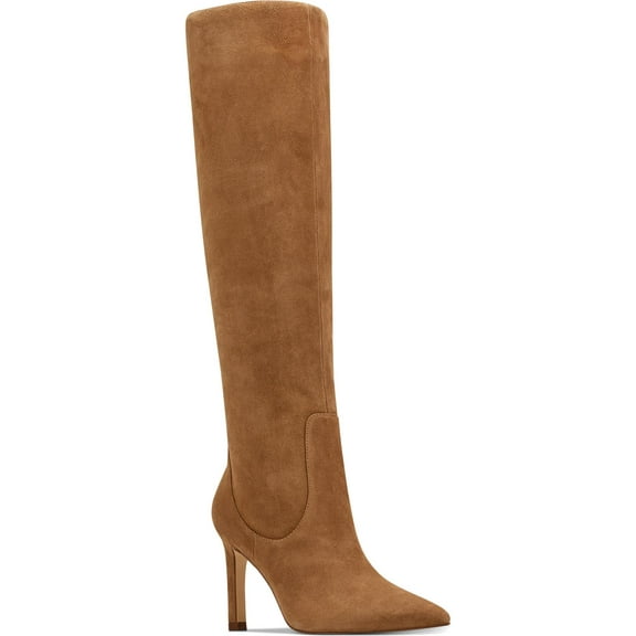 Nine West Womens Maxim Suede Pointed Toe Knee-High Boots Beige 6 Medium (B,M)