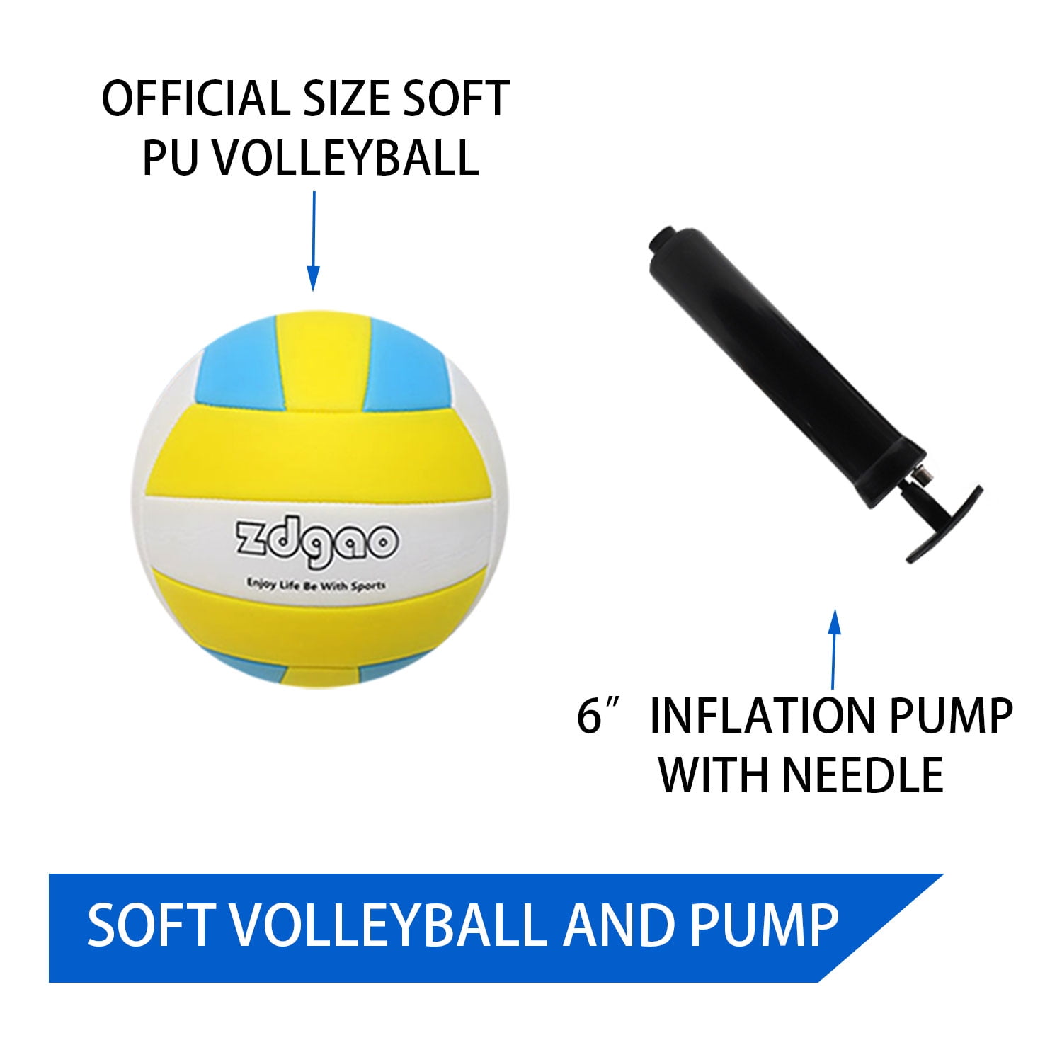 Zdgao Professional Volleyball Set with Winch System for Backyard, Lawn, Beach