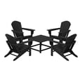 thumbnail image 2 of WestinTrends Dylan 5-Piece Outdoor Patio HDPE Adirondack Chair With Square Coffee Table Conversation Set, Black, 2 of 12