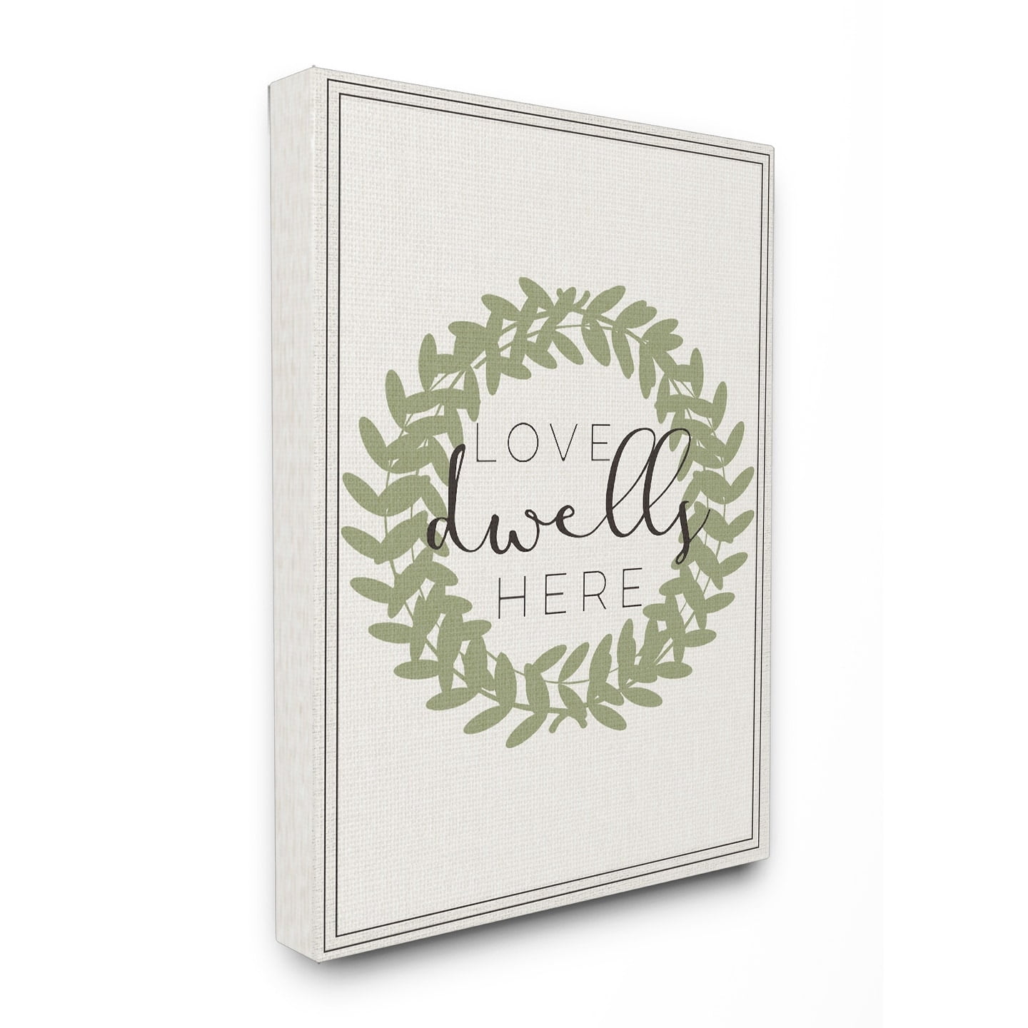 The Stupell Home Decor Collection Love Dwells Here Boxwood Wreath Wall Art