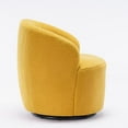 thumbnail image 4 of Swivel Accent Chair, Teddy Fabric Swivel Accent Chair Armchair, Lounge Chair Barrel Chair with Black Metal Base, Single Sofa Chair with 360° Swivel, Reading Chair for Living Room, Bedroom, Yellow, 4 of 7