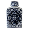 thumbnail image 3 of 9" Blue and White Oriental Rectangular Tea Jar - Oriental Furniture Warehouse, 3 of 8