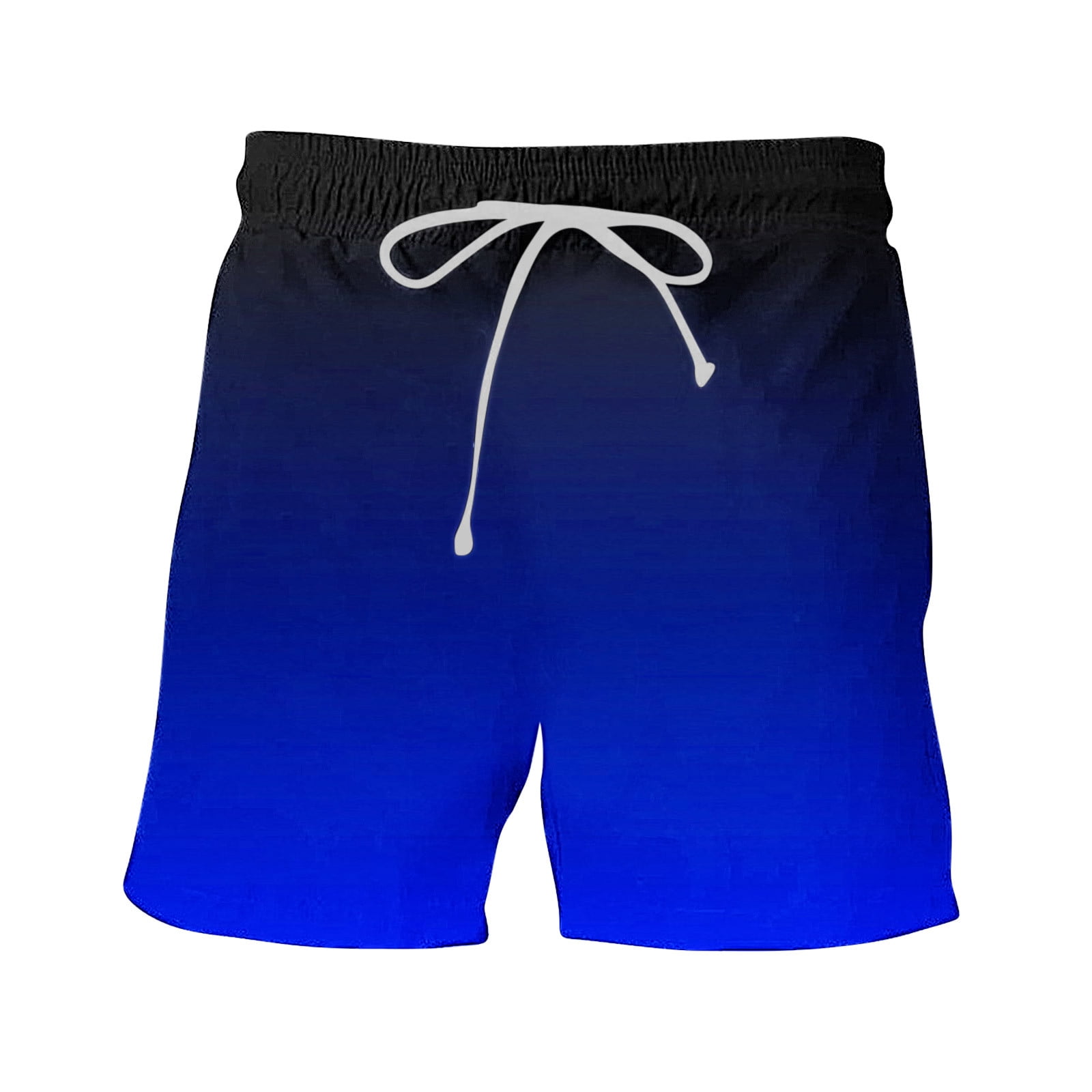 safuny Men's Swim Trunks Shorts Swimwear Bathing Pants Drawstring Casual Summer Relaxed Breathable Pants Gradient Color Teens Boys Fashion Trousers Athletic Clearance Blue XXL