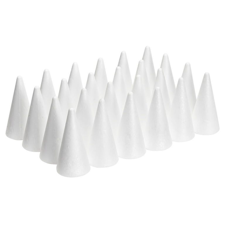  NOLITOY 24pcs Foam Cone Foam Cylinders for Crafts DIY Cone  Ornament Foam Blocks for Crafts DIY Art Projects Cone Foam Crafts for Kids  DIY Craft Supplies Toys Statue Conical White Child