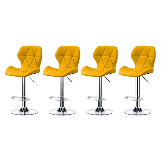 4 Sillas de bar acolchada con respaldo geométrico ilios innova Verde