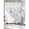 thumbnail image 4 of Blue Coastal No Hook Shower Curtain Waterproof,Bathroom Curtains with Snap in Liners and See Through Top Window,Ocean Coral Starfish Conch Sea Watercolor Hotel Style Bathtub Curtains Shower 72"Wx78"L, 4 of 8