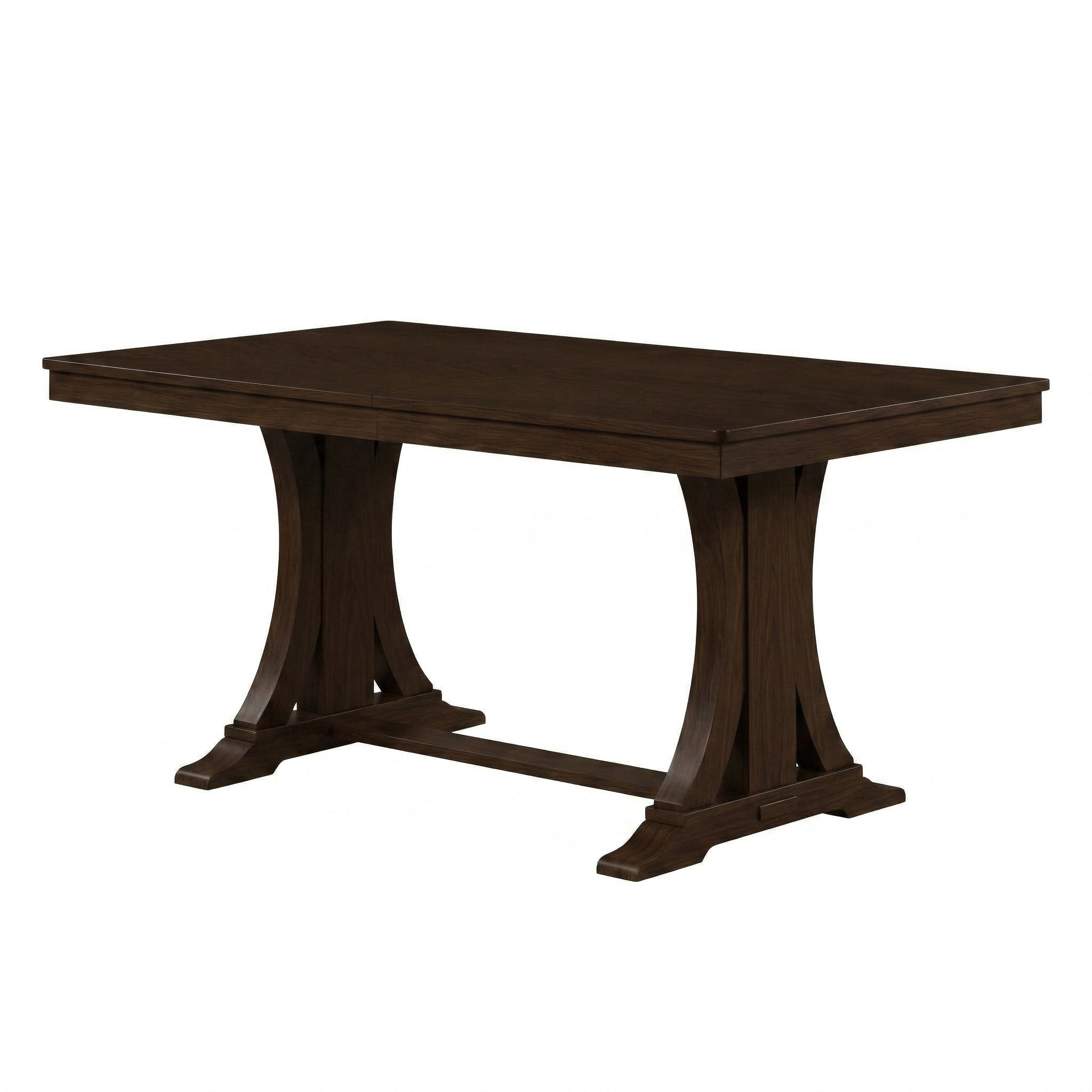 Home Design Talon Rectangular Dining Table with Trestle Base, Solid Wood Construction, Traditional Style, Black