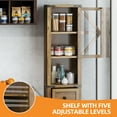 thumbnail image 2 of Craftian 68" Tall Farmhouse Storage Cabinet for Bathroom, Living Room, Kitchen, Brown, 2 of 8
