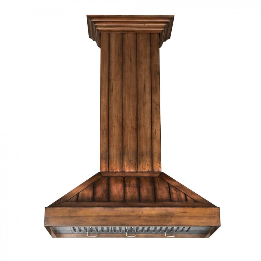 ZLINE 36 in. Wooden Wall Mount Range Hood in Rustic Light Finish - Includes Motor (KPLL-36)