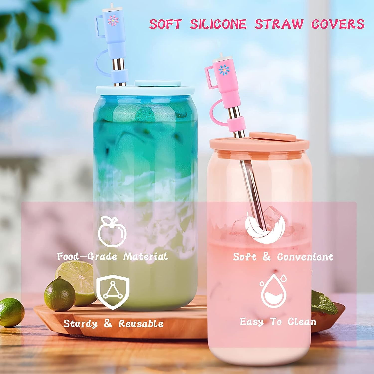 Baseball Straw Topper, Straw Covers Compatible With Stanley Straws 