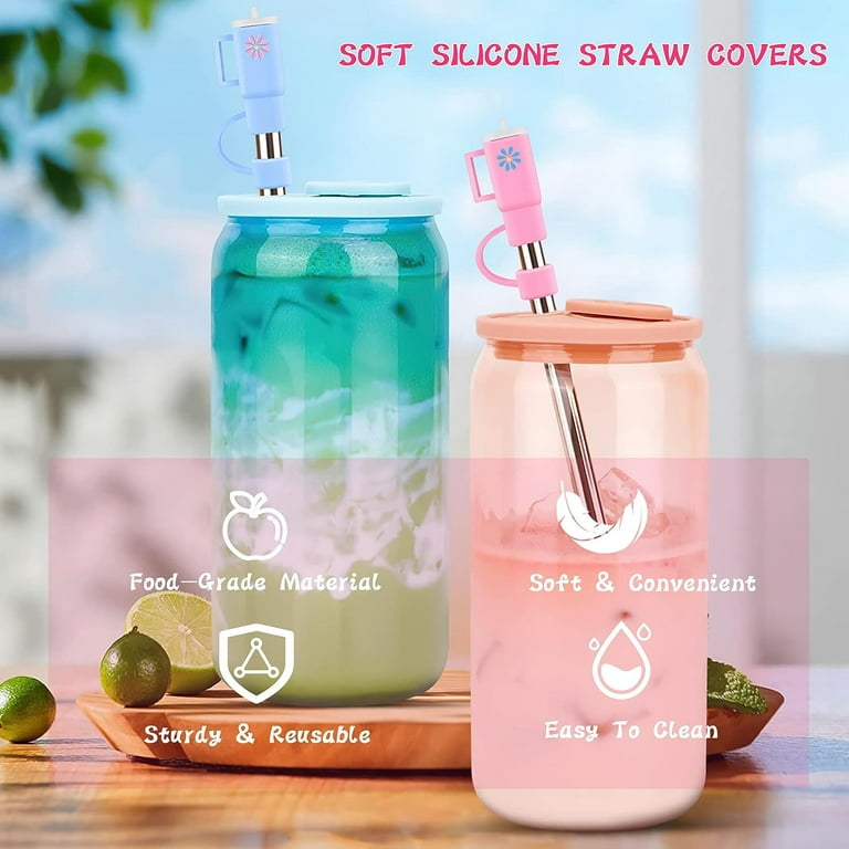 10pcs Straw Cover Cap for Stanley Cup, Silicone Straw Topper Compatible with Stanley 30&40 oz Tumbler with Handle,Straw Tip Covers for Stanley Cups