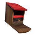 thumbnail image 4 of Comedero de madera para ardillas, comedero espacioso para mascotas de jardín, ideal para patios y árboles decorativos. rojo, 4 of 9