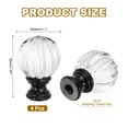 thumbnail image 2 of Uxcell 1/4-27 Lamp Finial Cap for Lampshade Harp Top, 4Pcs Cap Nut Screw Cap Knob Clear Pumpkin Ball Shaped Crystal Lamp Shade Decoration for Table Floor Lamp, Black, 2 of 6
