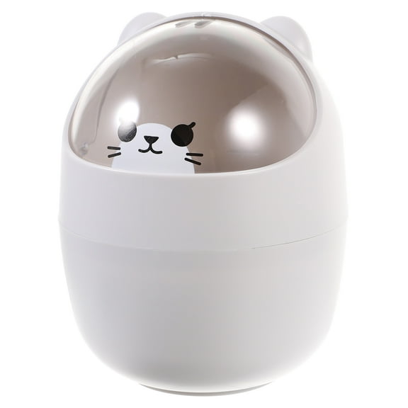 ONAPARTER Trash Can Desk Trash Can with Lid Garbage Can for Desk Kitchen Bedroom Bathroom Office （Grey）