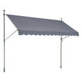 thumbnail image 4 of KFFKFF 138 x 47" Outdoor Retractable Awning, Manual Sunshade Canopy with Crank Handle, Height Adjustable 86 to 122 in, Ideal for Patio/Balcony/Yard, Dark Gray, 4 of 9