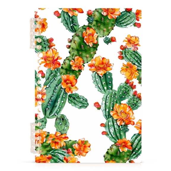 Cactus with Flower Spiral Journal Notebook College Ruled Notebook 8.3" x 5.7" A5 Lined Thick Paper Page