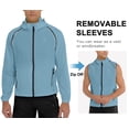 thumbnail image 2 of Little Donkey Andy Men's Packable Lightweight Waterproof Cycling Jacket, Convertible Quick Dry Running Jacket Windbreaker with Removable Sleeves and Hood, Blue XXL, 2 of 7