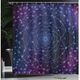 thumbnail image 3 of Ambesonne Star Mandala Shower Curtain, Outer Space Line Art, 69"Wx70"L, Blue Pink Black, 3 of 4