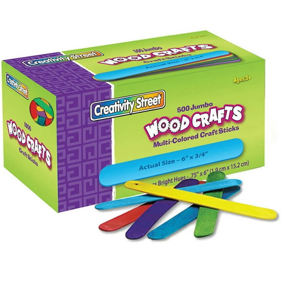 Jumbo Craft Sticks, Bright Hues, 500/Pack