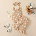 thumbnail image 4 of SILVERCELL Baby Girl Summer Clothes Floral Sleeveless Straps Romper Tops Bell Bottom Flare Pants 2PCS Outfits 0-18 Months, 4 of 10