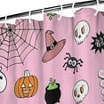 thumbnail image 3 of Pink Halloween Elements Pattern Shower Curtain 36"x72" ,Bathroom Decorative Shower Curtains Set with 12 Hooks,Modern Waterproof Washable Shower Curtain, 3 of 6