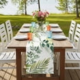 thumbnail image 4 of Table Runners 60 Inches Long Dress Scarves, Green Leaves Farmhouse Kitchen/Dining Table Runner, Small Coffee Tablerunners, Summer Botanical Farmhouse Watercolor Leaf 13x60 Inch, 4 of 9
