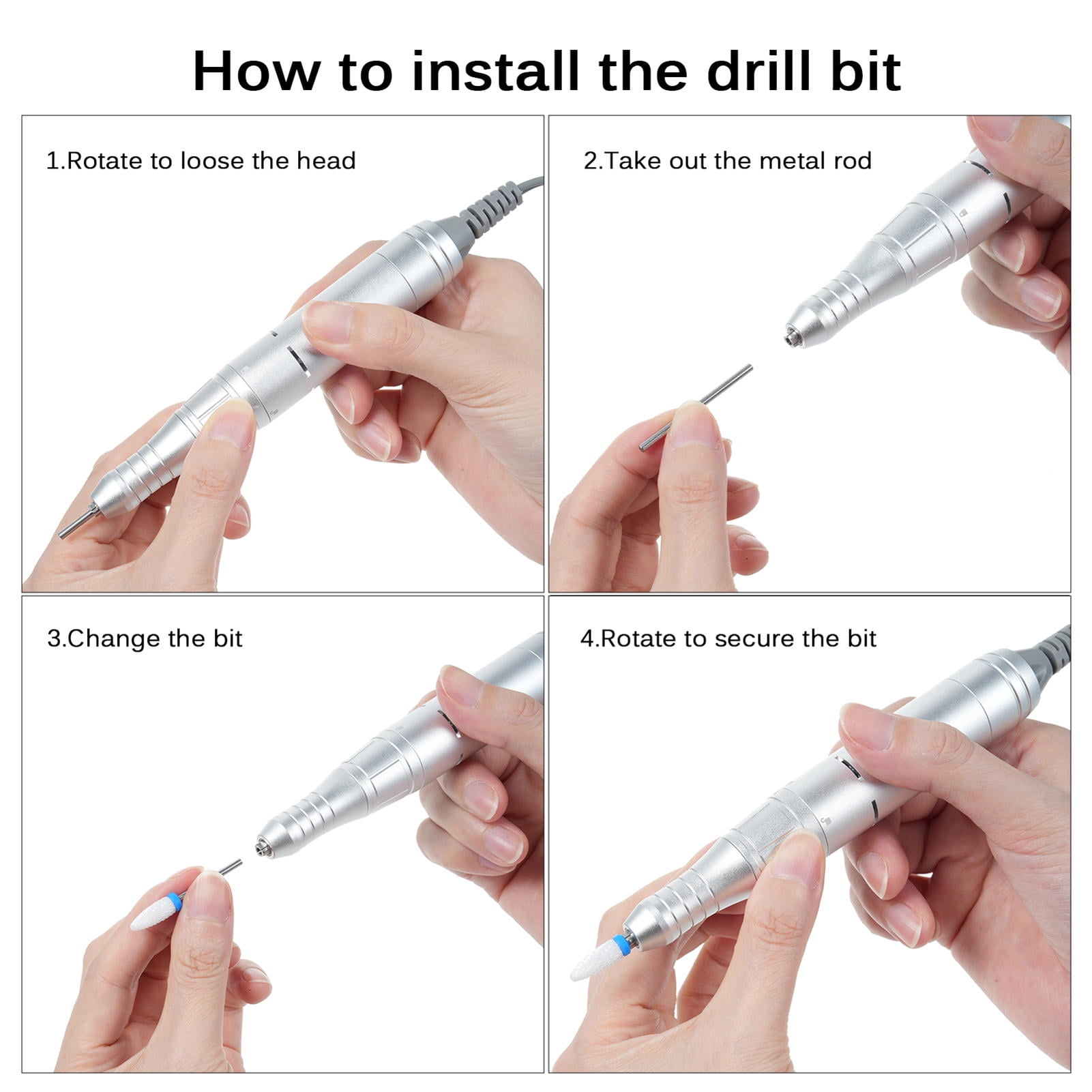 YAHHU Cordless 30,000 RPM Nail Drill Kit – Rechargeable, Dual‑Direction, 2500 mAh Battery, LCD Speed Display, Portable Manicure & Pedicure Tool