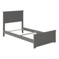 thumbnail image 1 of Leo & Lacey Lit Plateforme Simple TG en Bois Massif avec Station de Recharge USB, Gris, 1 of 6