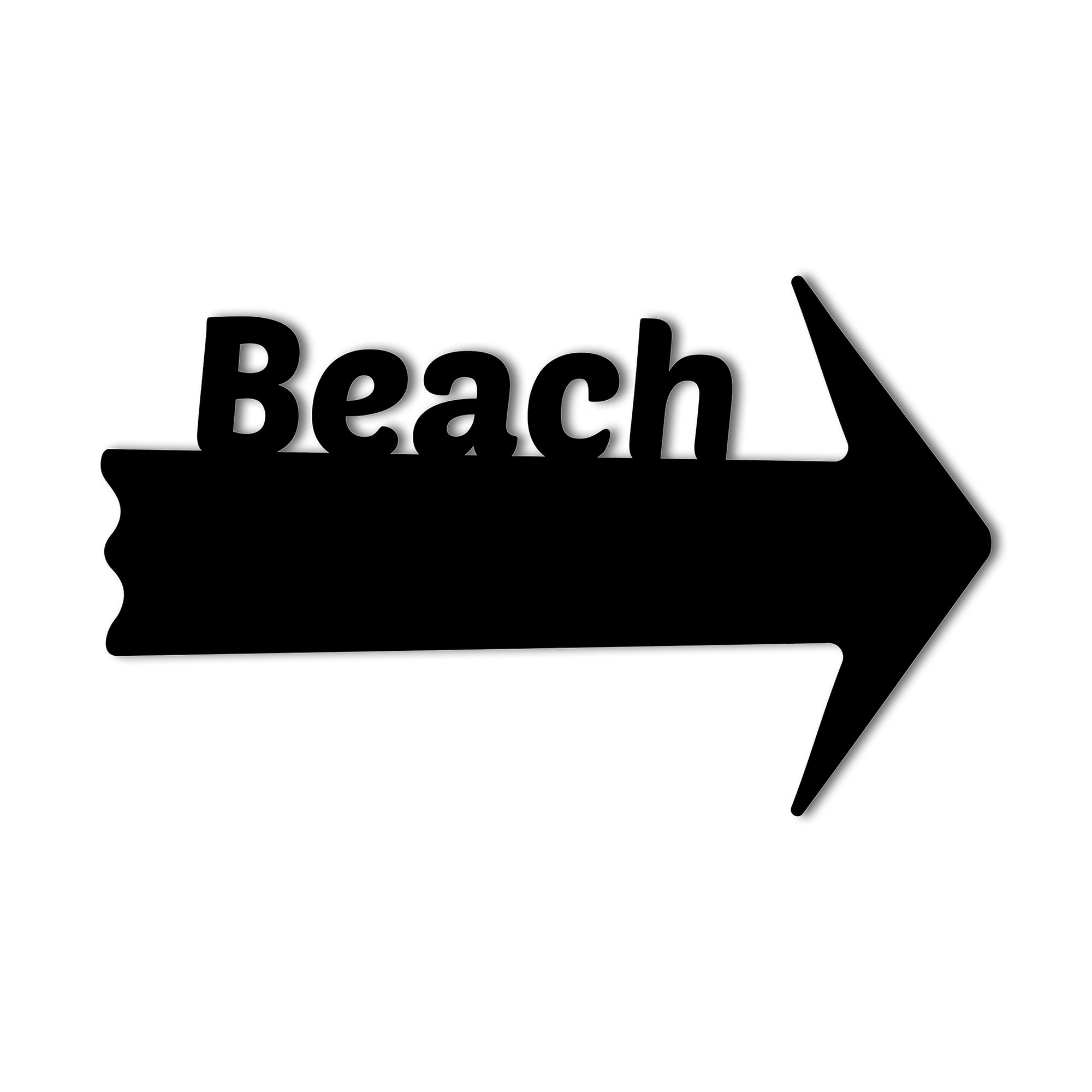 Large Metal To BEACH Arrow Tin Sign Nautical Seaside House FL Coastal Home Decor 