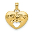 thumbnail image 1 of FB Jewels 14K Yellow Gold Best Friend on Heart with Cut-Out Paw Pendant, 1 of 3
