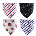 thumbnail image 1 of Zhuge Bandana para perros, 4 unidades, ligera, de secado rápido, mezcla de poliéster, bufandas triangulares, baberos, pañuelo ajustable para perros, regalo para mascotas, 24,8 pulgadas de largo, 1 of 3