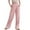 Pink, variant on Lixiuxyad Women Flowy Pants Women's High Waist Casual Pants Solid Color Corduroy Spliced Slit Hem Trousers For Women Blue