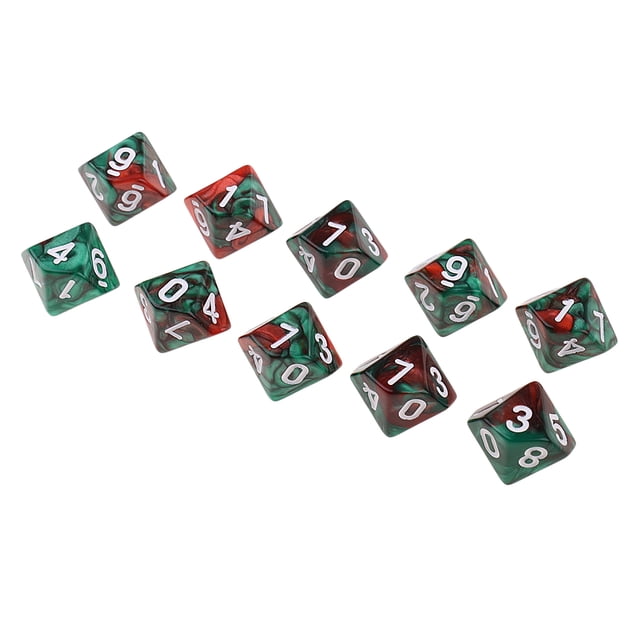 10 Uds D10 dados poliédricos para juego de rol RPG juego de Zulema Dados poliédricos
