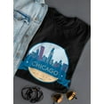 thumbnail image 3 of Skyline Badge Chicago City Women Black T-Shirt, Female XX-Large, 3 of 4