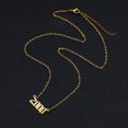 thumbnail image 4 of Collar con colgante de número de año de nacimiento de acero inoxidable con número dorado, collar de cumpleaños, joyería de cadena para mujeres y niñas, 4 of 6