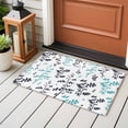 thumbnail image 4 of Area Rug 2 x 3 Ft, Aqua Grey Botanical Indoor Accent Bathroom Rugs for Kitchen/Laundry Room, Watercolor Spring Floral Summer Leaf Washable Non-Slip Runner Floor Mat for Entryway, Living Room, 4 of 8