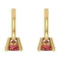 thumbnail image 4 of 14K Solid Gold Lever Back Stud Earrings for Women | 0.5 cttw Round Cut Natural Garnet | Yellow Gold, 4 of 5