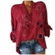 thumbnail image 2 of ICHUANYI Clearance Women's Fashion Elegant Floral Flower Print Pullover Button Casual Bottom(Red, M) ICHUANYI WER2023080704271, 2 of 6